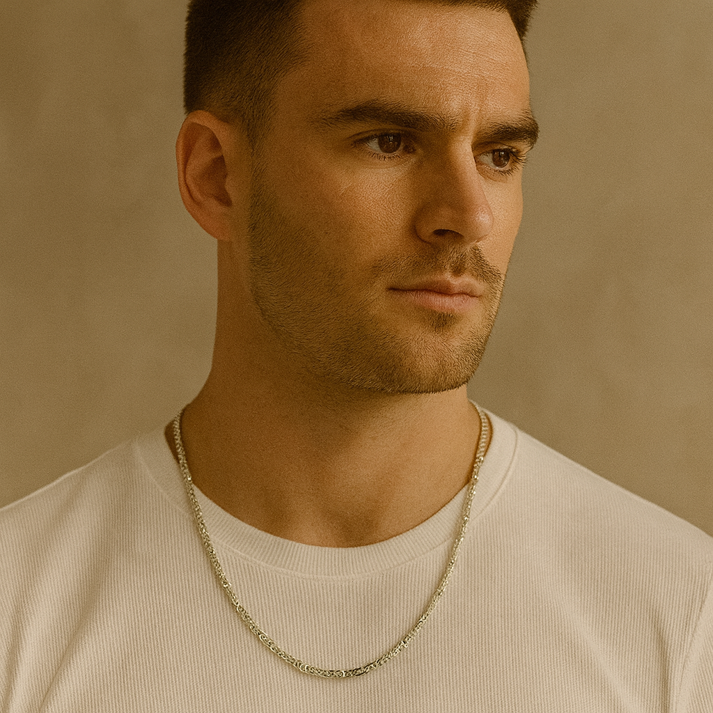 925 Sterling Silver Royal Hand-Carved Chain