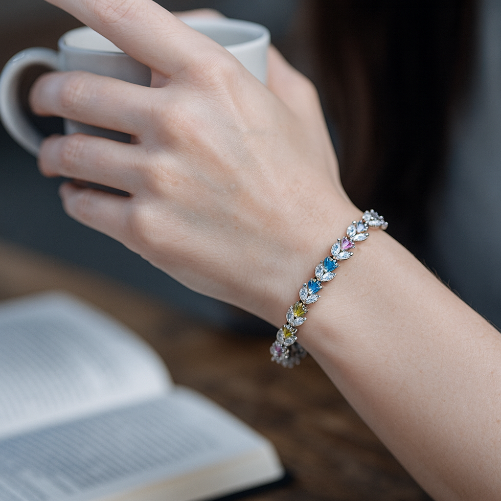 925 Sterling Silver Blossom Garden Bracelet