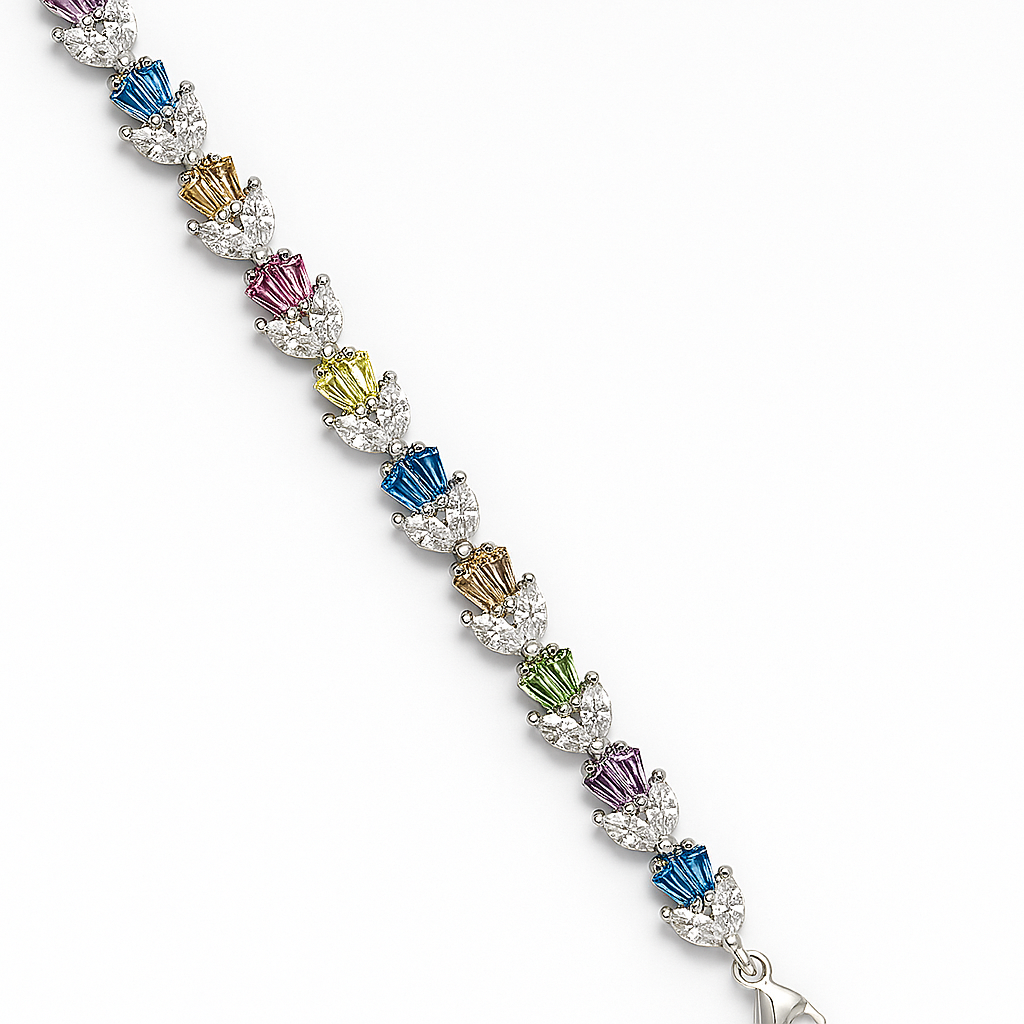 925 Sterling Silver Blossom Garden Bracelet