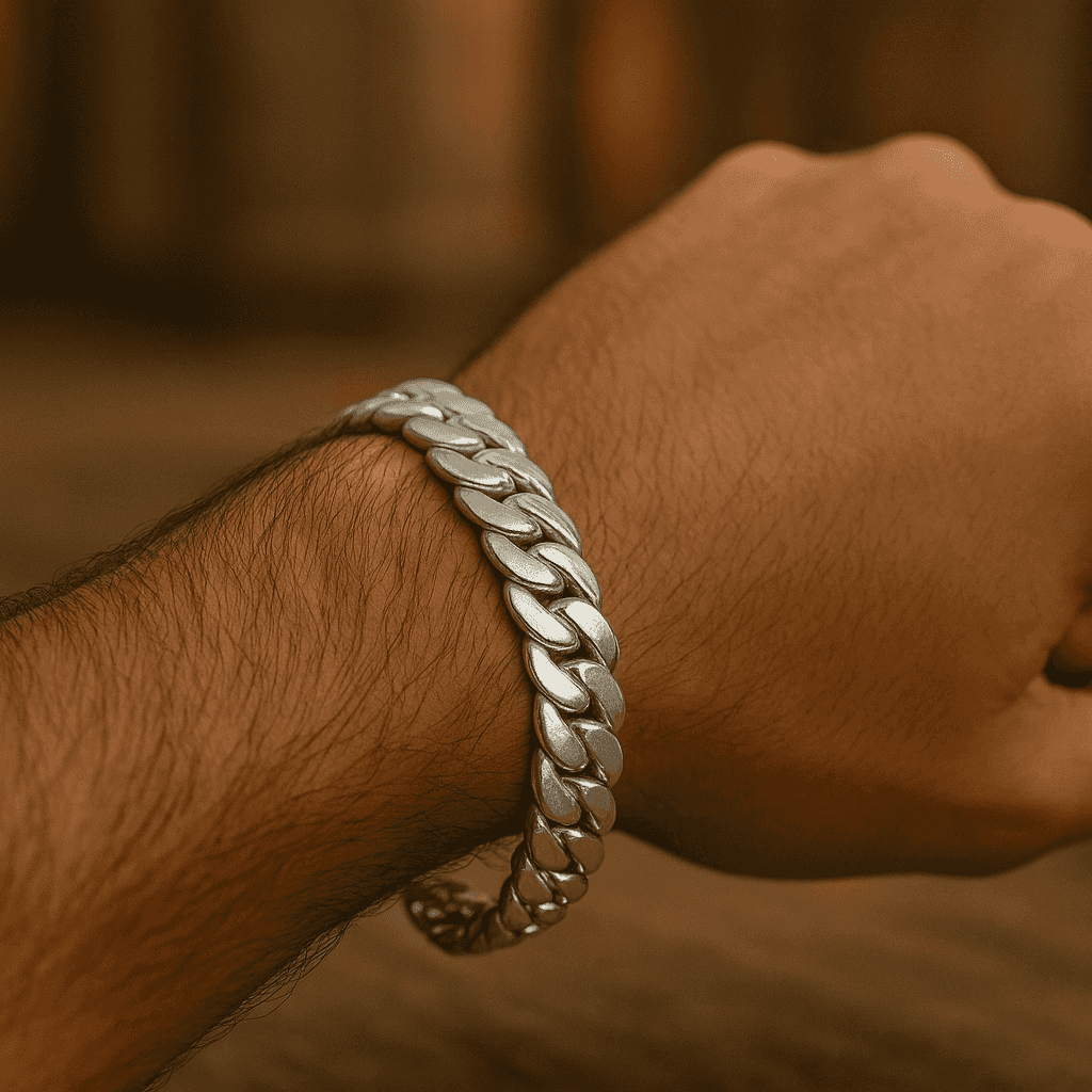 925 Sterling Silver Bulky Cuban Bracelet - Celestora - India - - - Bracelet for Men, Boys, Gift for Men, Brother, Boyfriend, Husband