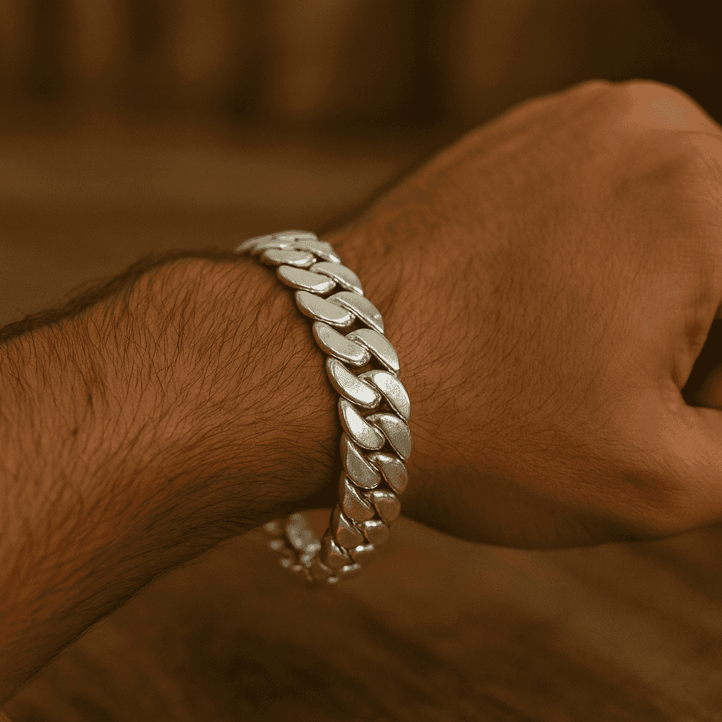 925 Sterling Silver Bulky Cuban Bracelet - Celestora - India - - - Bracelet for Men, Boys, Gift for Men, Brother, Boyfriend, Husband