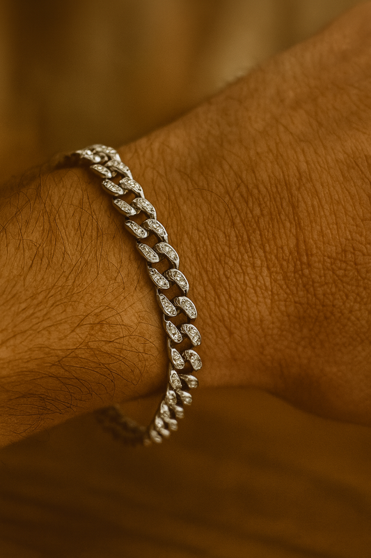 925 Sterling Silver Iced Cuban Curb Bracelet