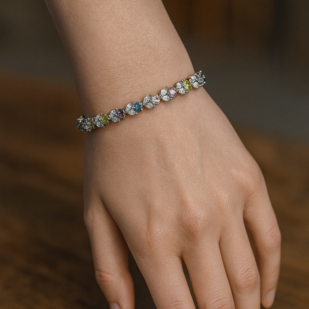 925 Sterling Silver Blossom Garden Bracelet