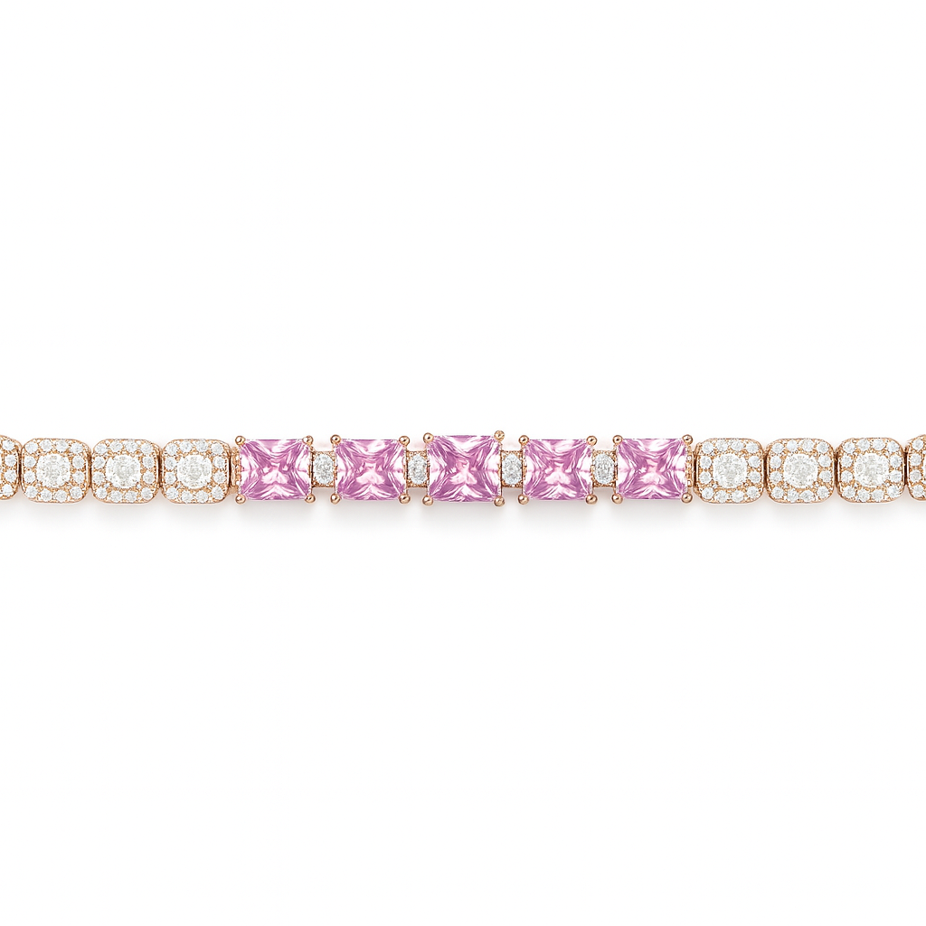 925 Sterling Silver Blush Tennis Bracelet