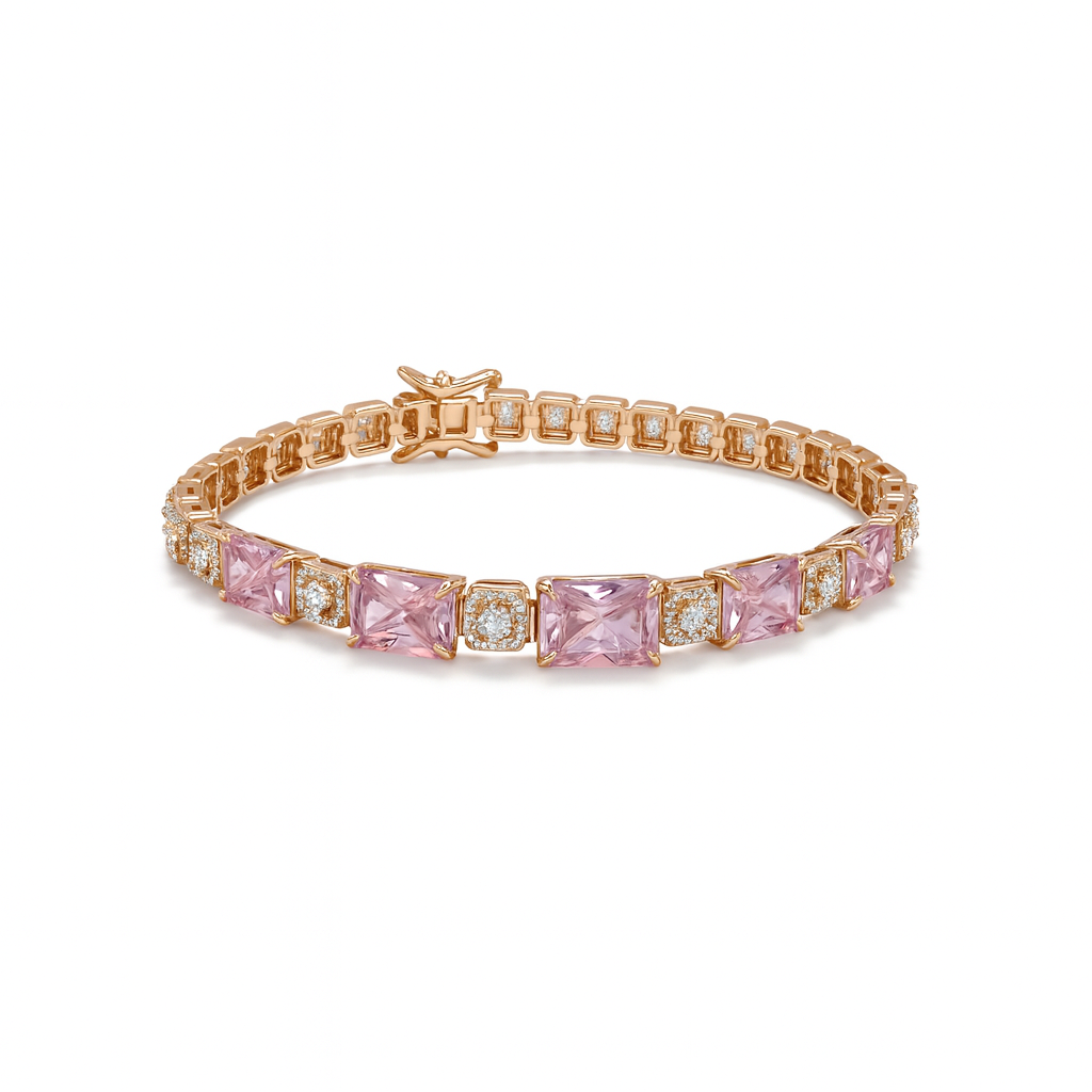 925 Sterling Silver Blush Tennis Bracelet