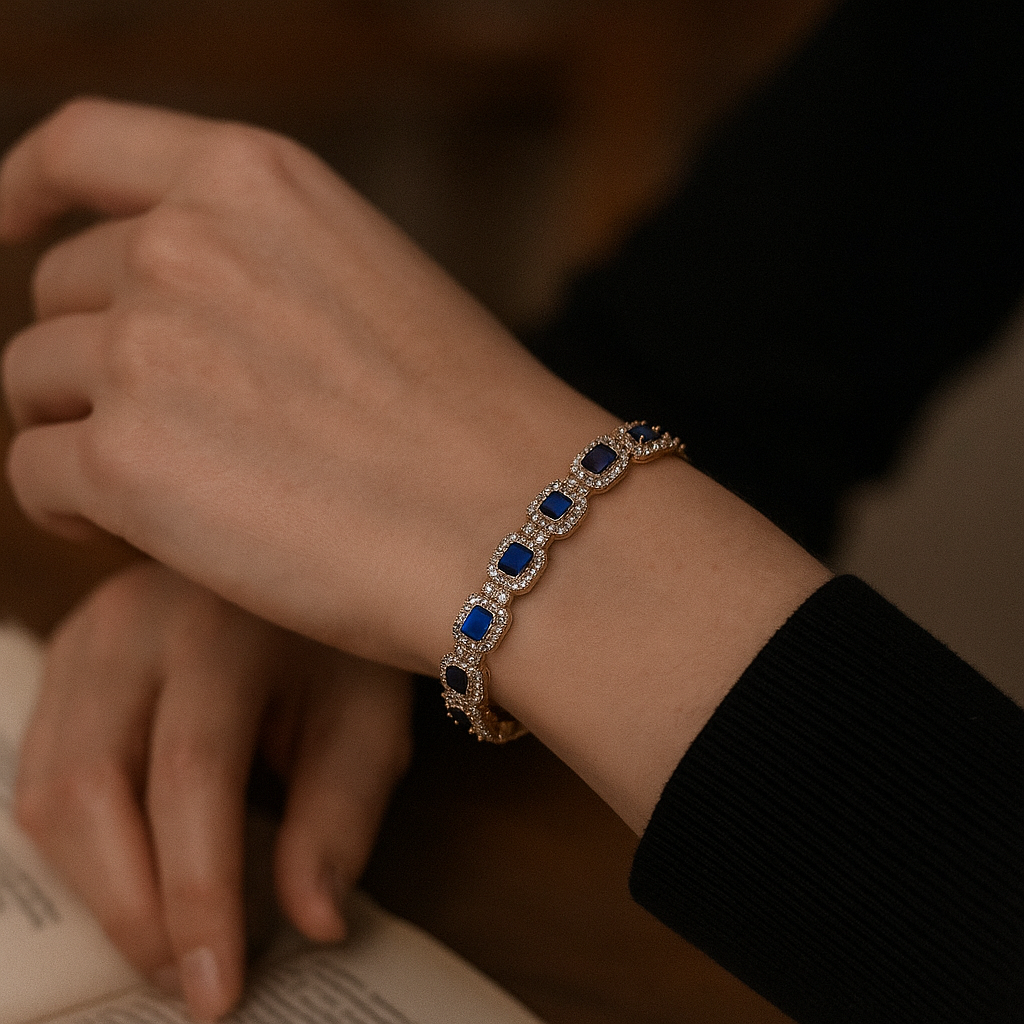 925 Sterling Silver Diamond Halo Bracelet