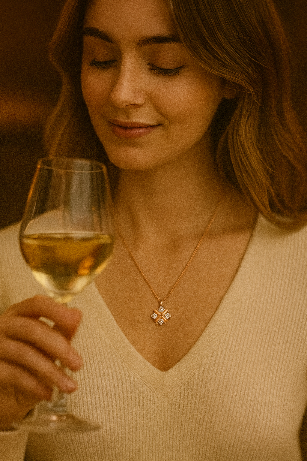 925 Sterling Silver Oval Spark Pendant Necklace