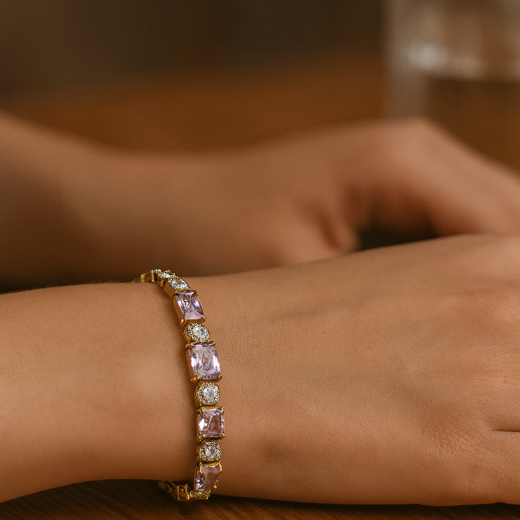 925 Sterling Silver Blush Tennis Bracelet