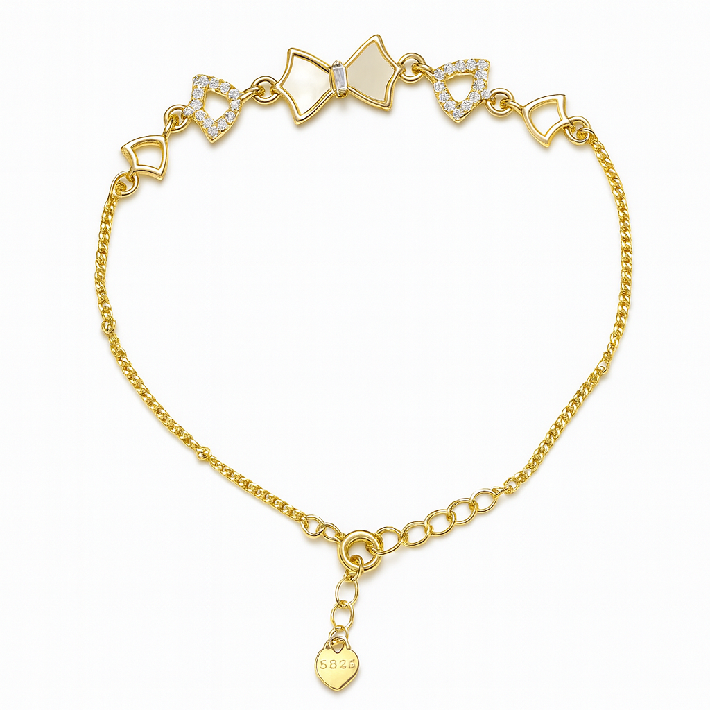 925 Sterling Silver Butterfly Diamond Bracelet