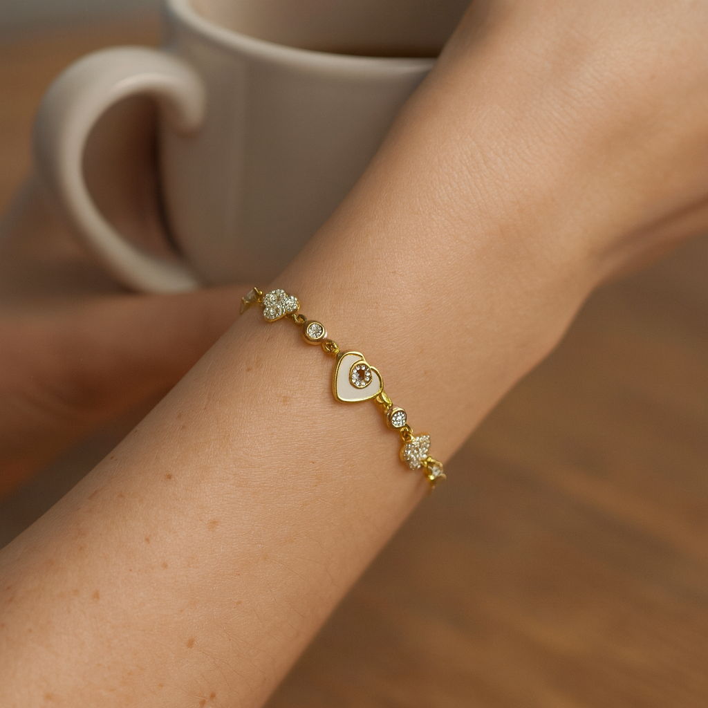 925 Sterling Silver Sparkle Love Bracelet