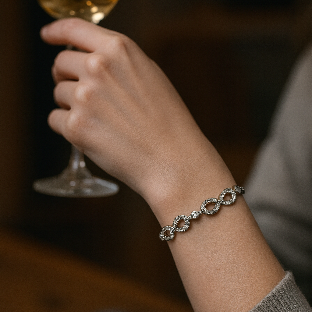 Infinity Sparkle Silver Link Bracelet