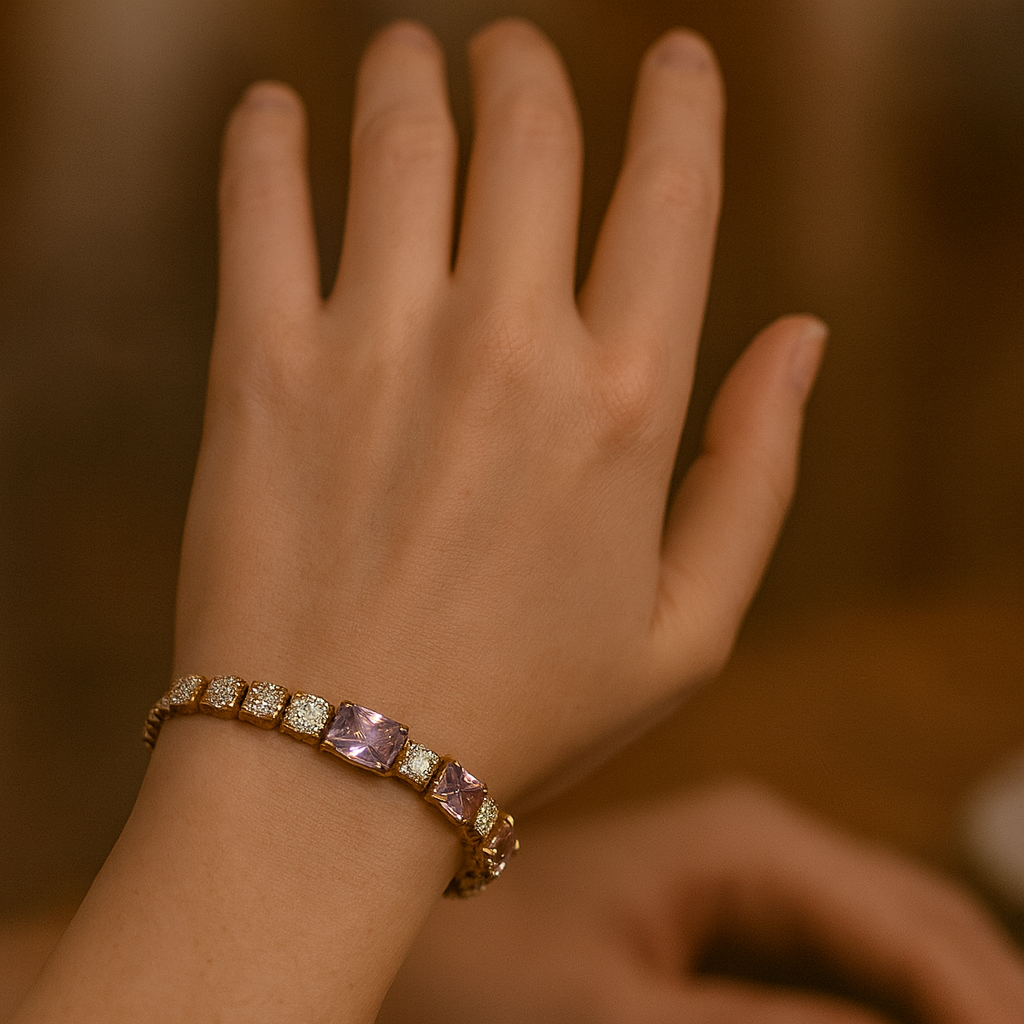 925 Sterling Silver Blush Tennis Bracelet