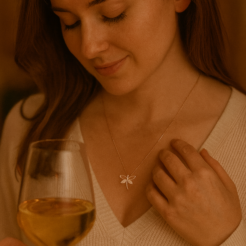 925 Sterling Silver Pretty Firefly Pendant Necklace