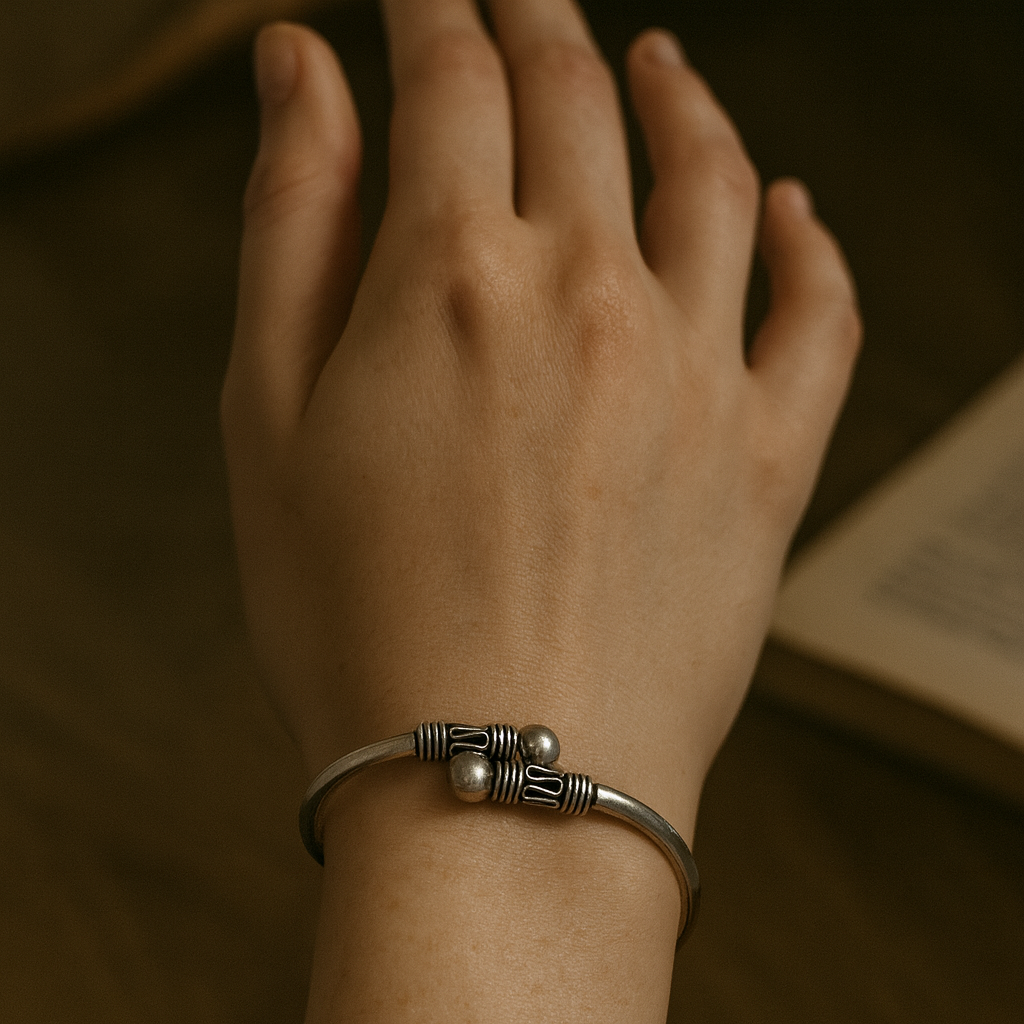 925 Sterling Silver Elegant Bead Bangle