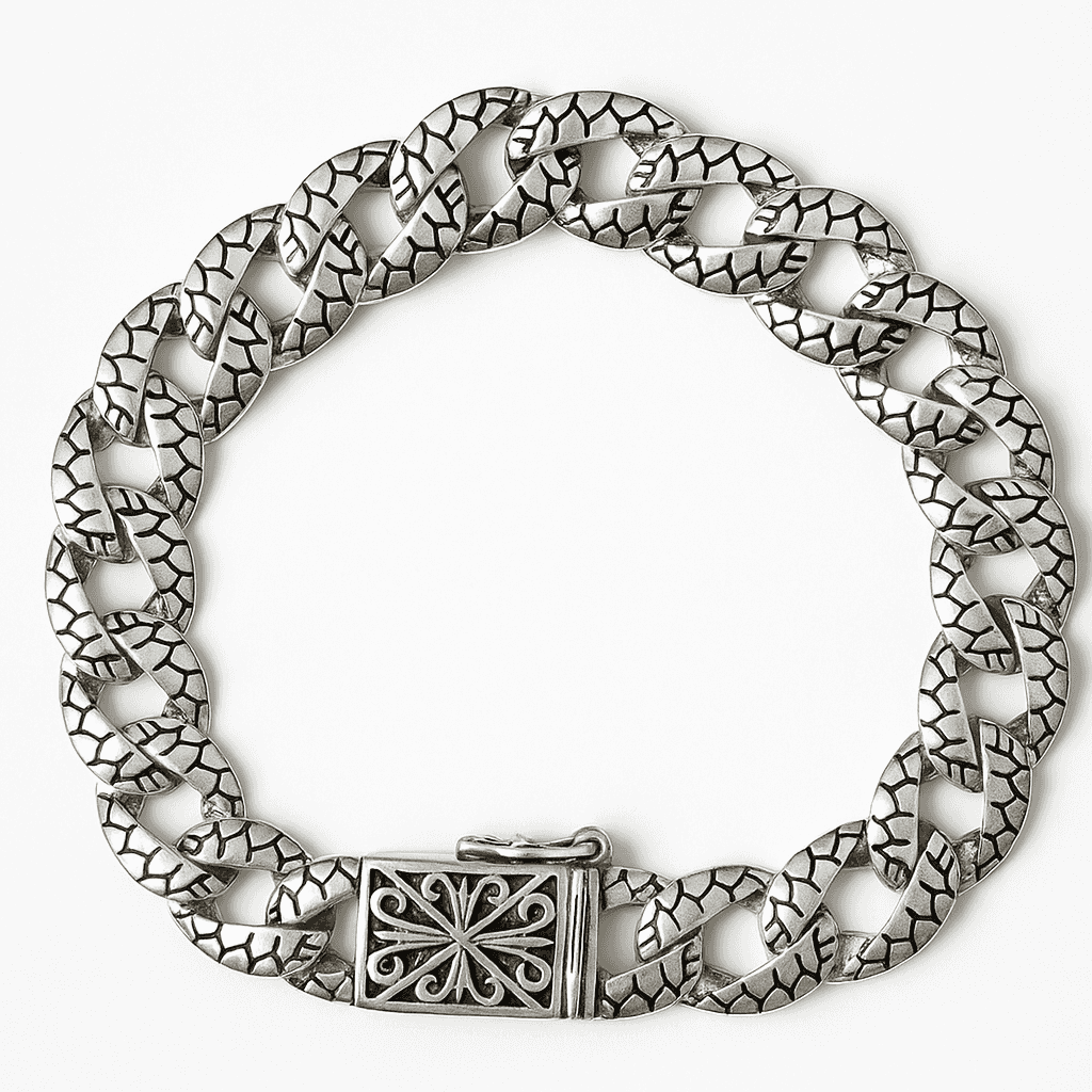 The 925 Sterling Silver Cuban Bracelet - Celestora - India - Victory - - Bracelet for Men, Boys, Gift for Men, Brother, Boyfriend, Husband