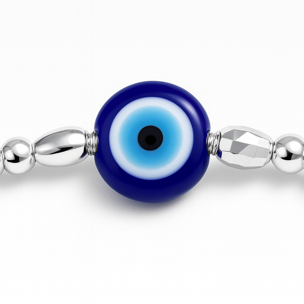 925 Sterling Silver Protection Evil Eye Bracelet (Adjustable)