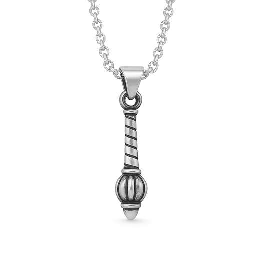 The 925 Sterling Silver Gada Pendant for Strength and Devotion (Without Chain) - Celestora - India - - - God Pendant