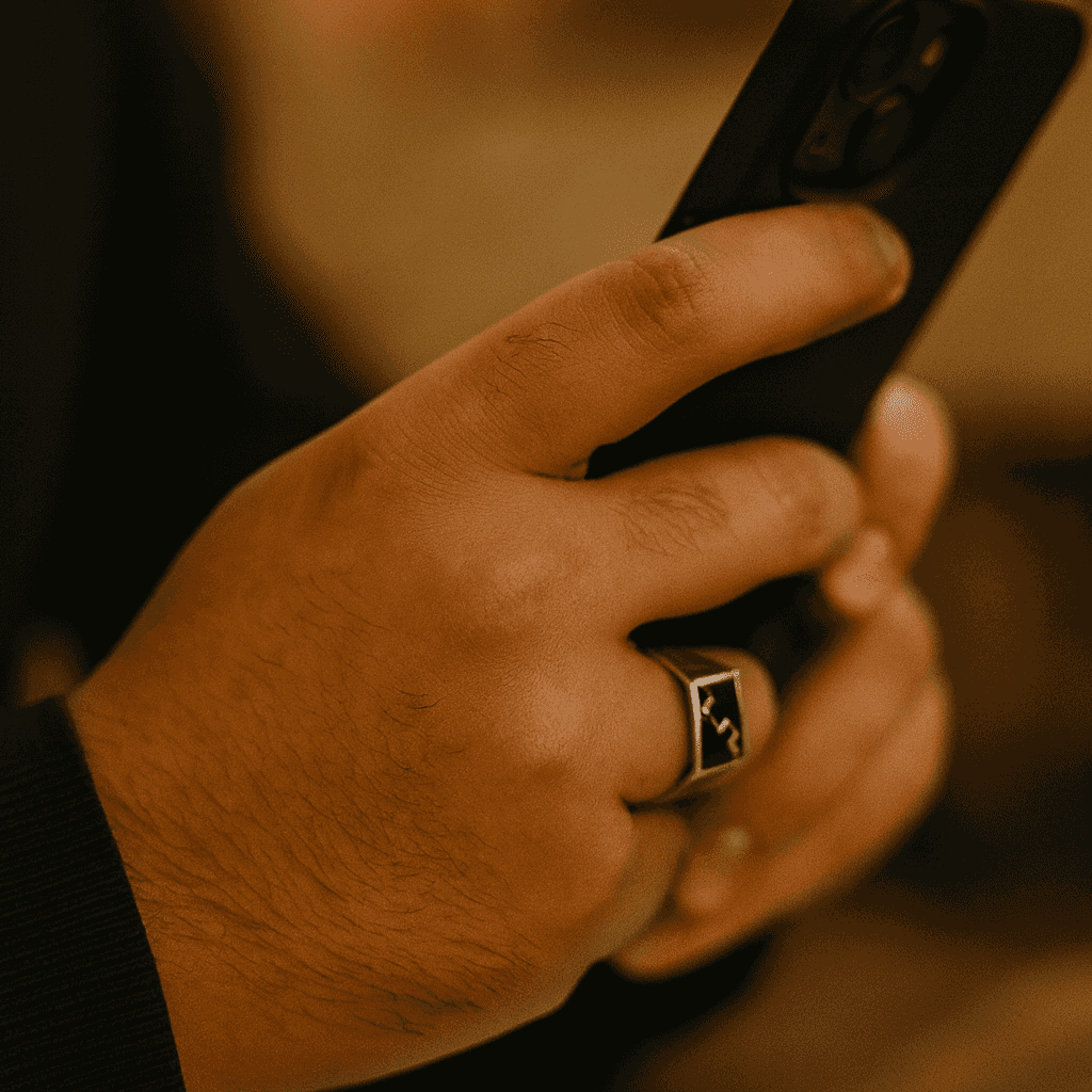 925 Sterling Silver Contemporary Ring - Celestora - India - - - Ring for Men, Boys, Gift for Men, Brother, Boyfriend, Husband