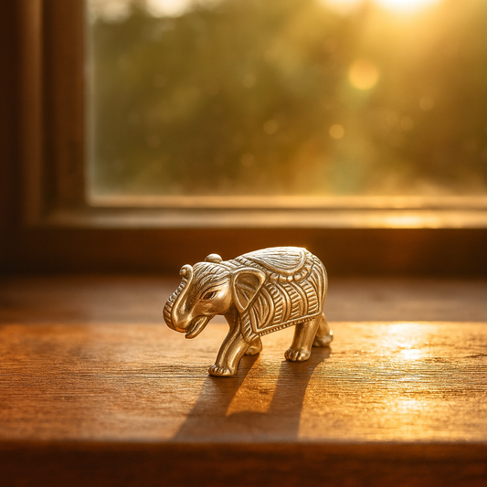 999 Silver Royal Elephant Idol Murti