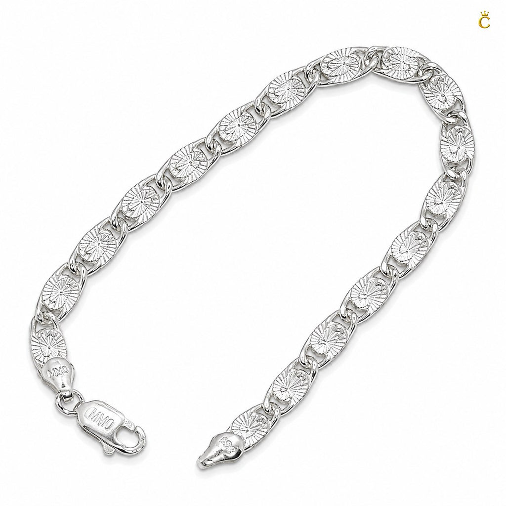 Premium Textured Silver Link Bracelet for Men