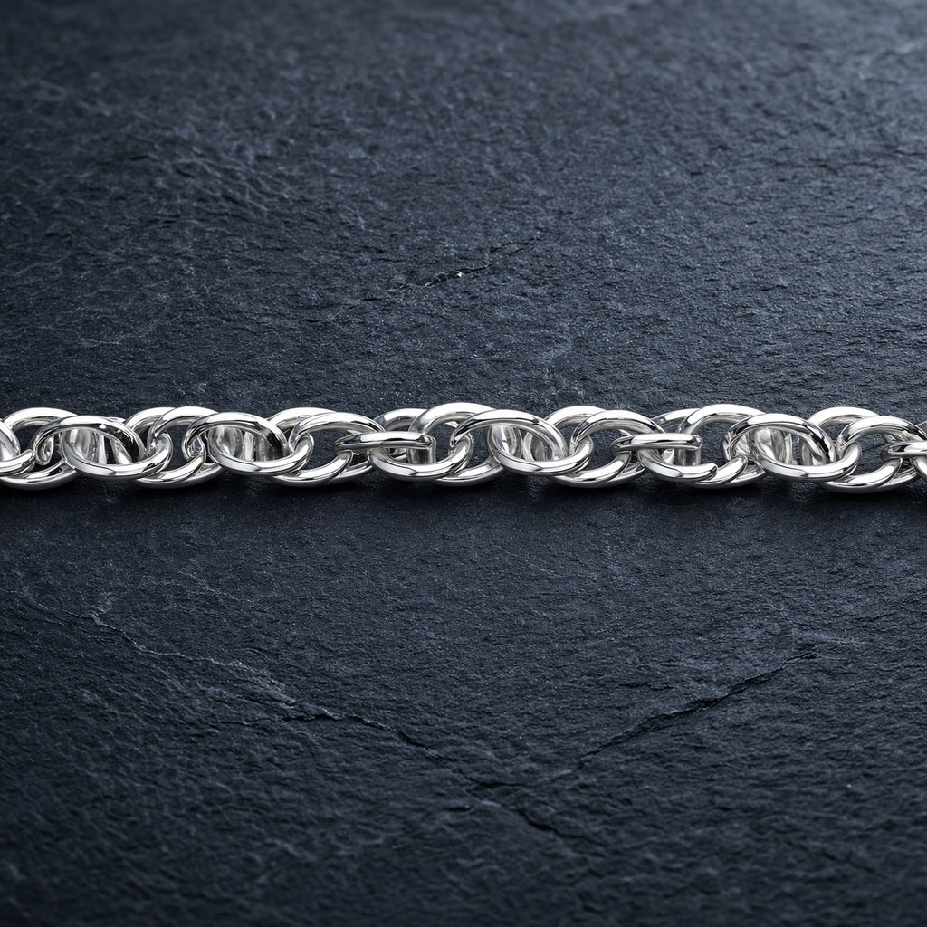 Premium Silver Woven Link Chain Necklace
