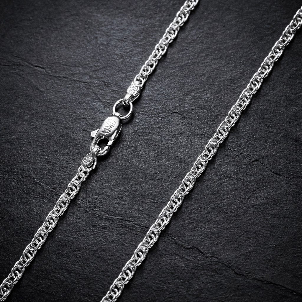 Premium Silver Woven Link Chain Necklace