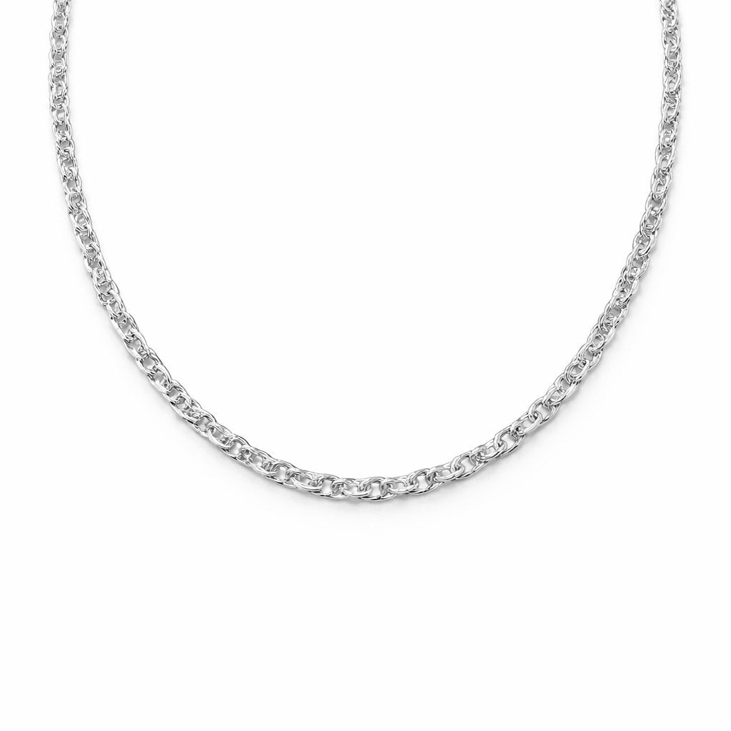 Premium Silver Woven Link Chain Necklace