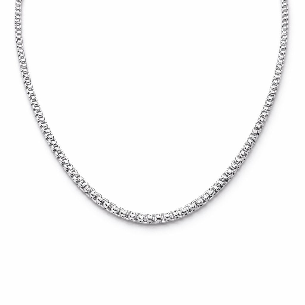 Men's Classic Silver Box Chain Necklace