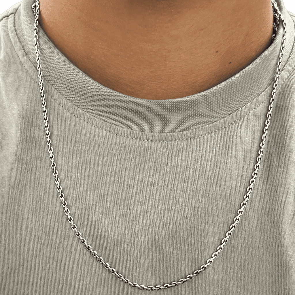 The 925 Sterling Silver Strike Chain - Celestora - India - Textured Snake Chain - men - Chains