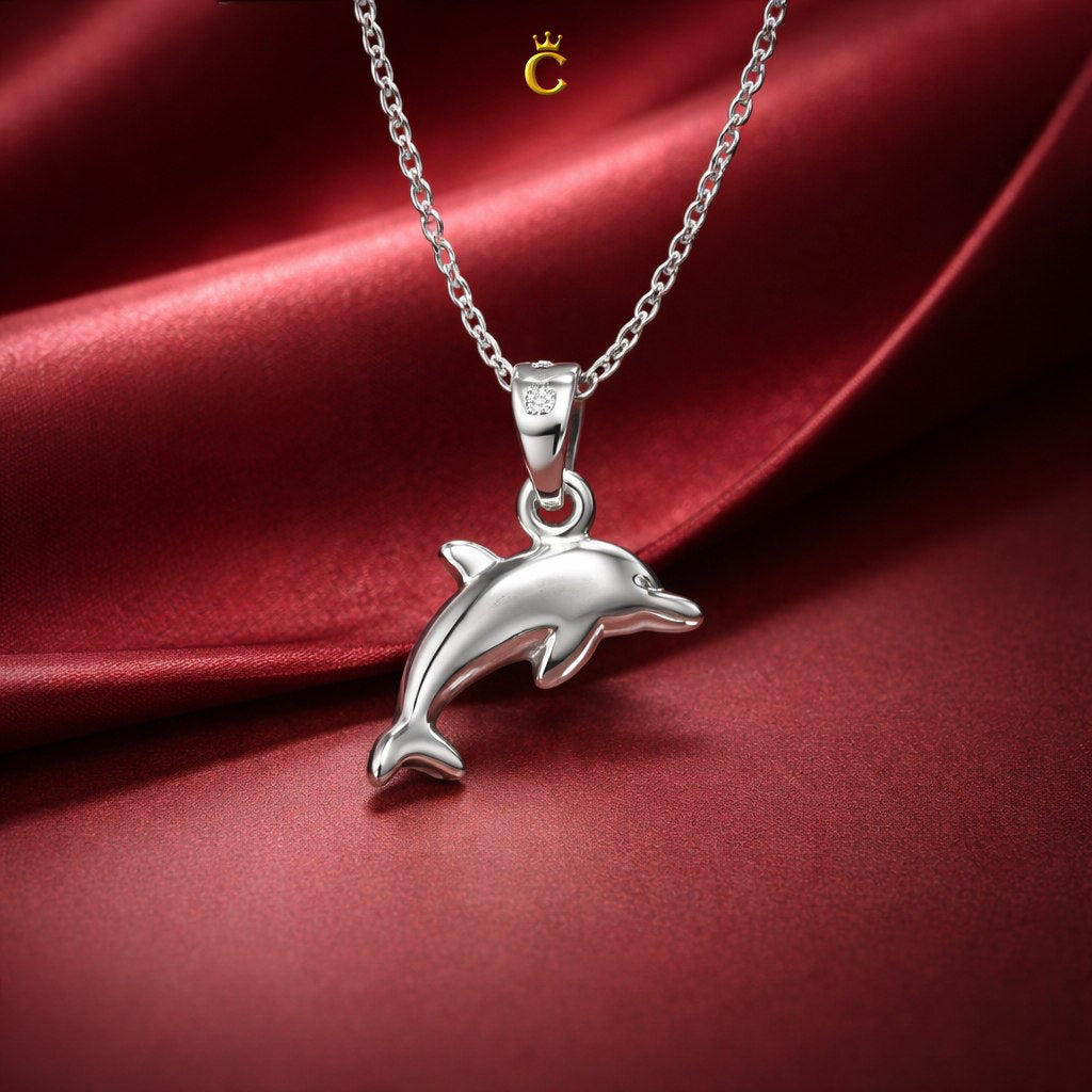 Silver Dolphin Pendant Necklace