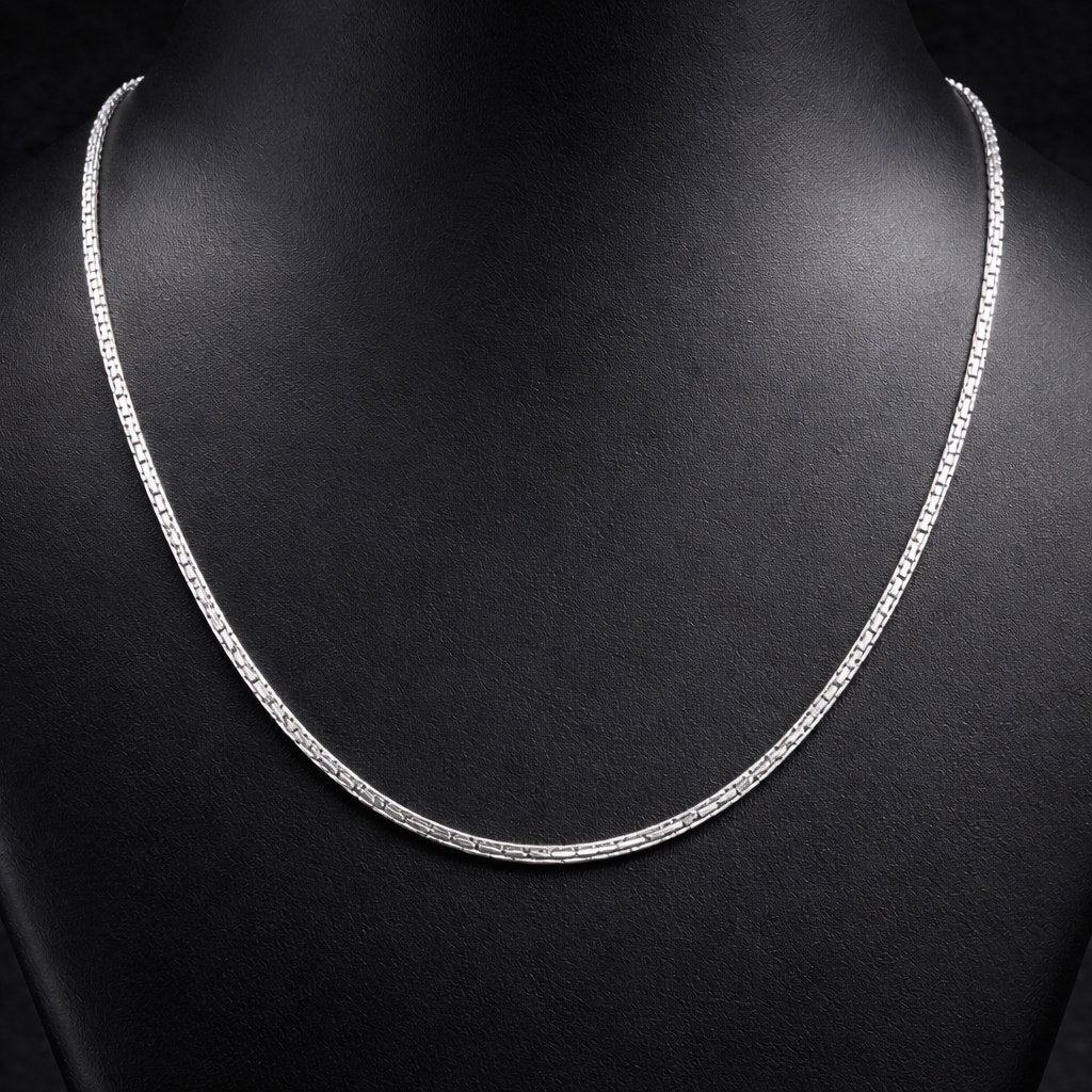Classic Silver Sleek Link Chain Necklace