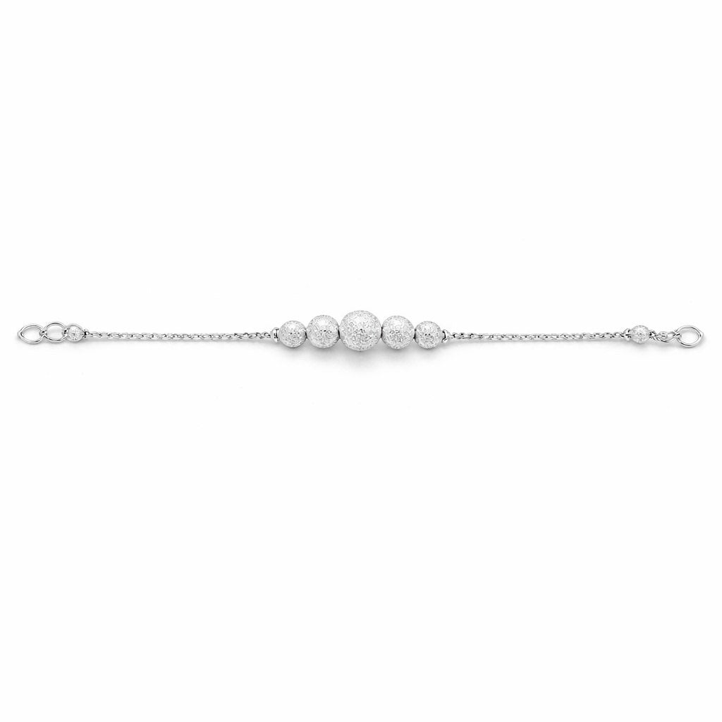Frosted Stardust Bead Silver Bracelet