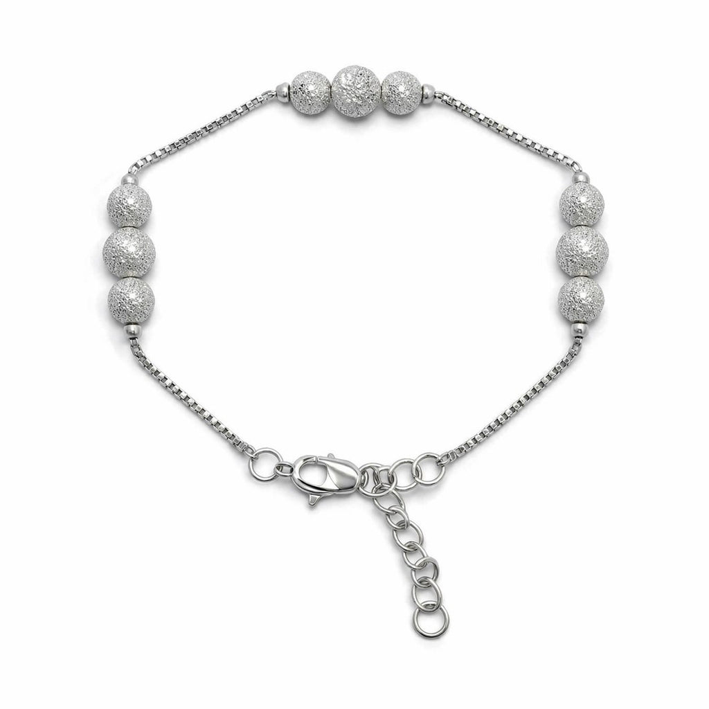 Frosted Stardust Bead Silver Bracelet
