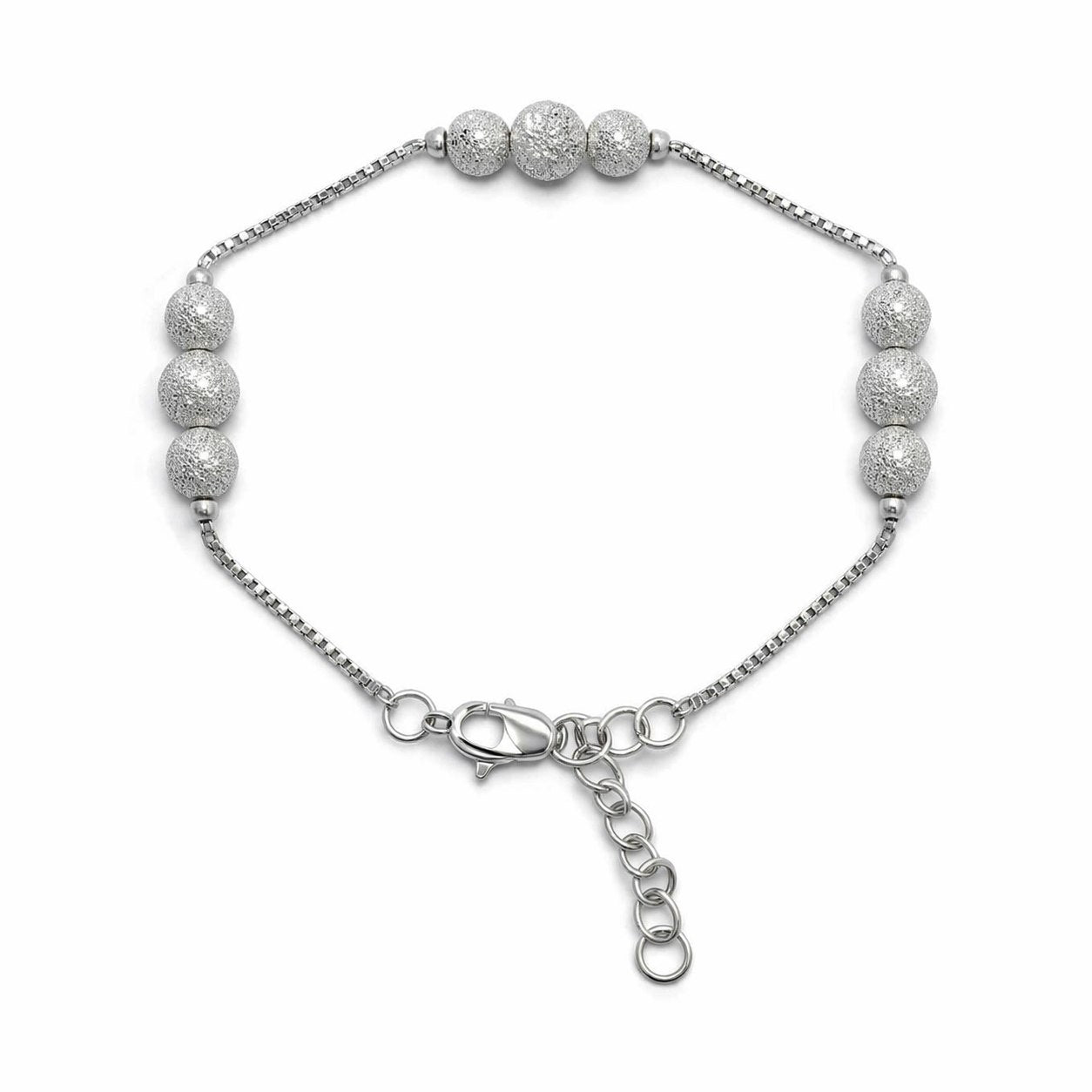 Frosted Stardust Bead Silver Bracelet