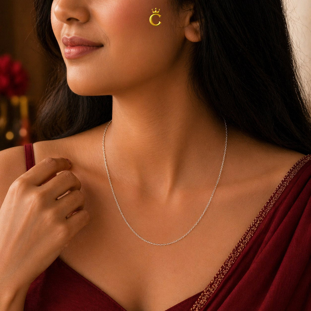 Classic Fine Silver Chain Necklace for Women