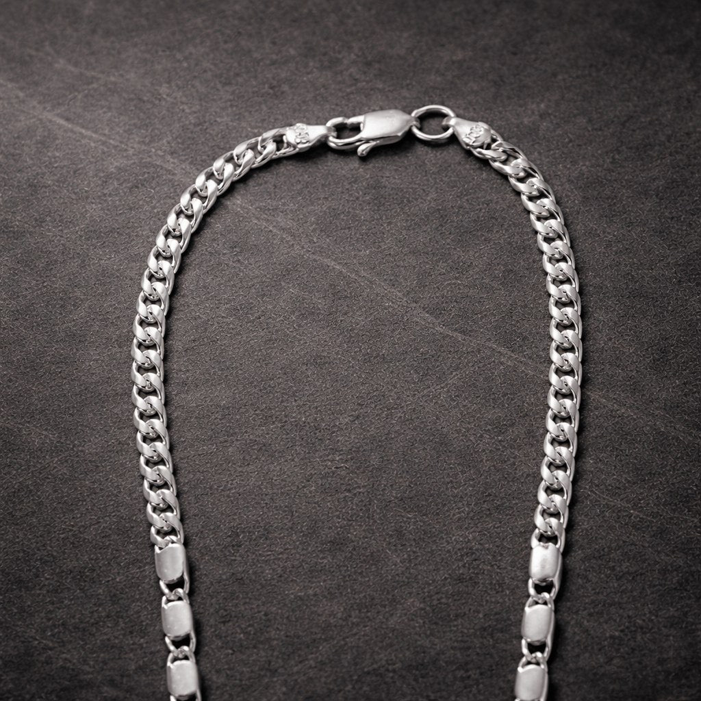 Premium Silver Alternating Link Chain Necklace