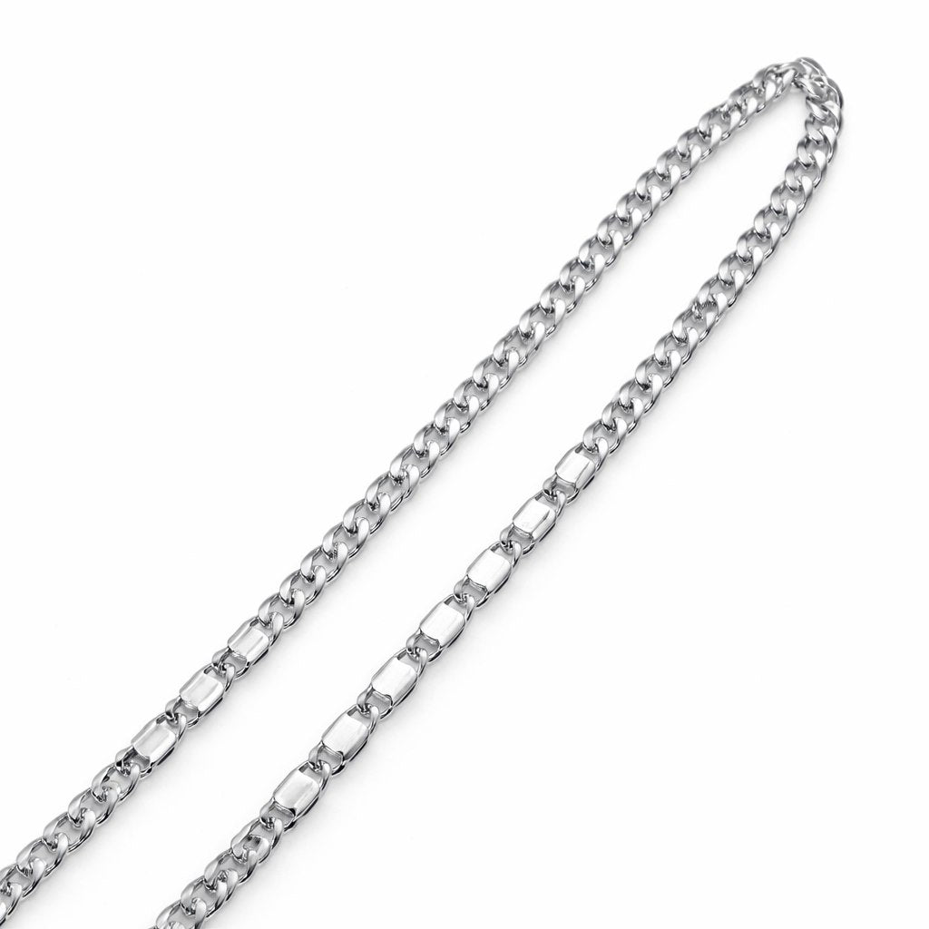 Premium Silver Alternating Link Chain Necklace