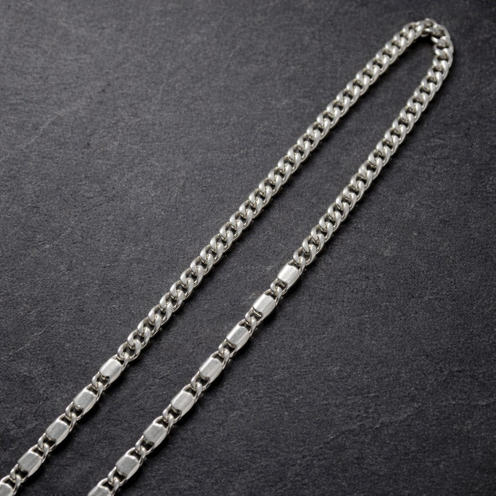 Premium Silver Alternating Link Chain Necklace