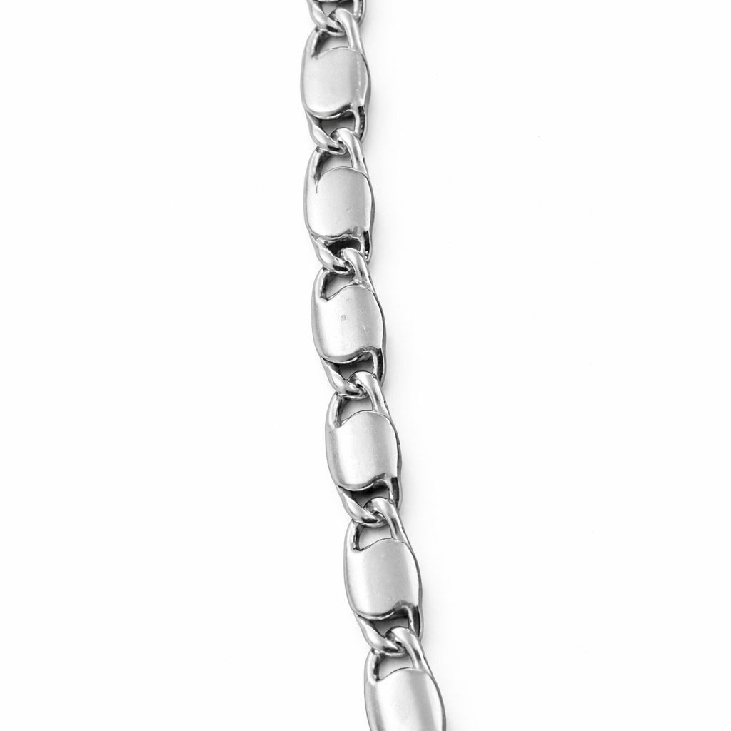 Premium Silver Alternating Link Chain Necklace