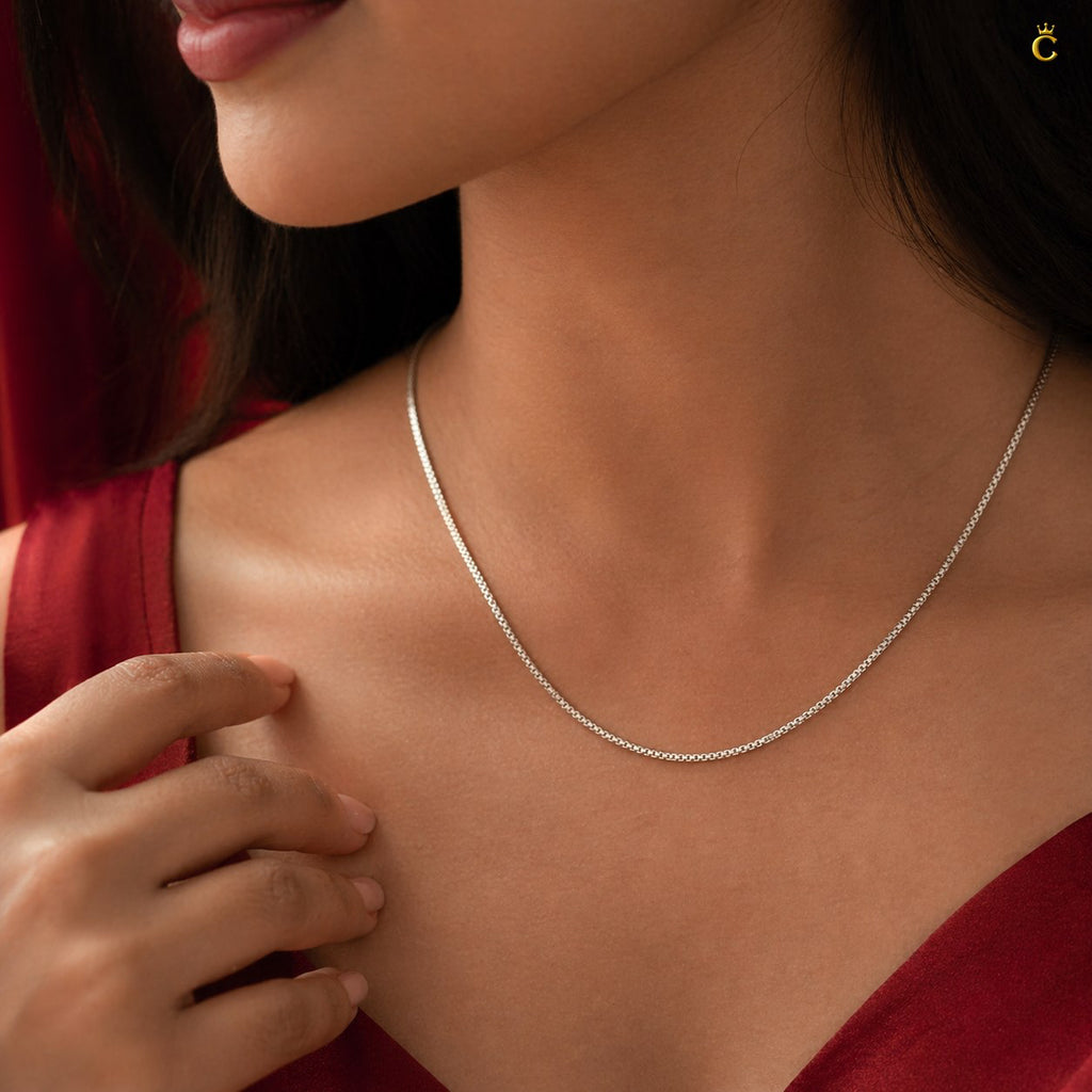 Silver Box Chain Necklace
