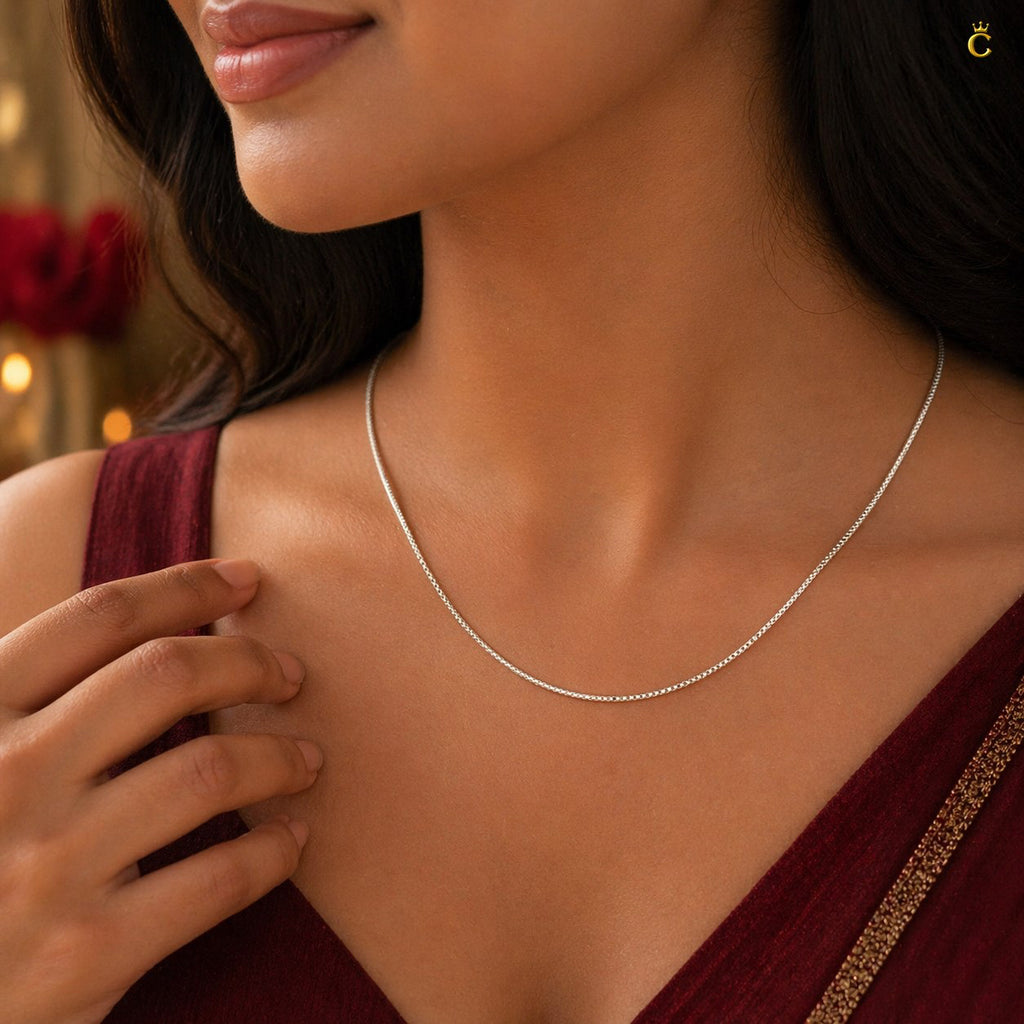 Silver Box Chain Necklace