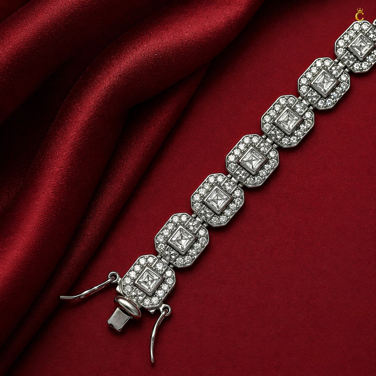Radiant Halo Silver Link Bracelet