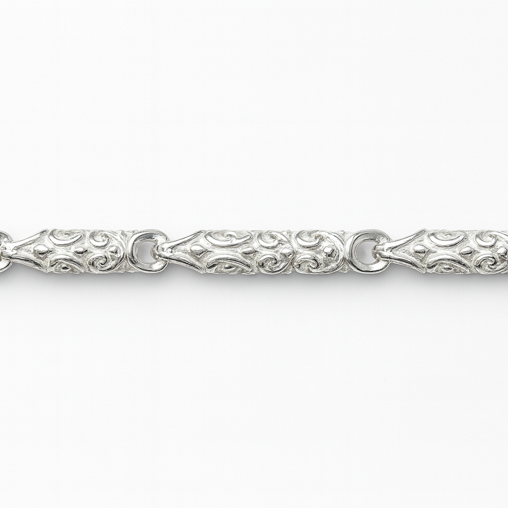 925 Sterling Silver Royal Hand-Carved Chain