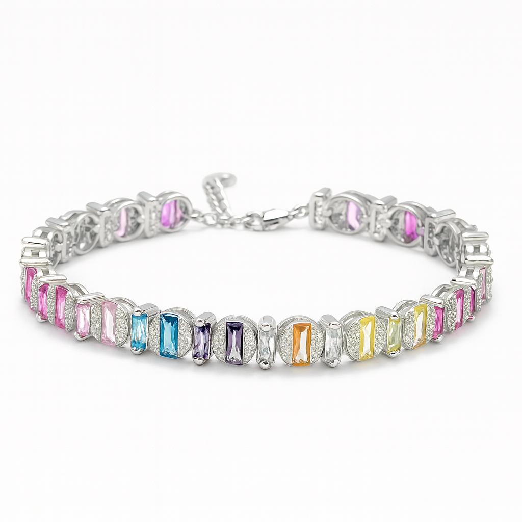 925 Sterling Silver Candy Prism Bracelet
