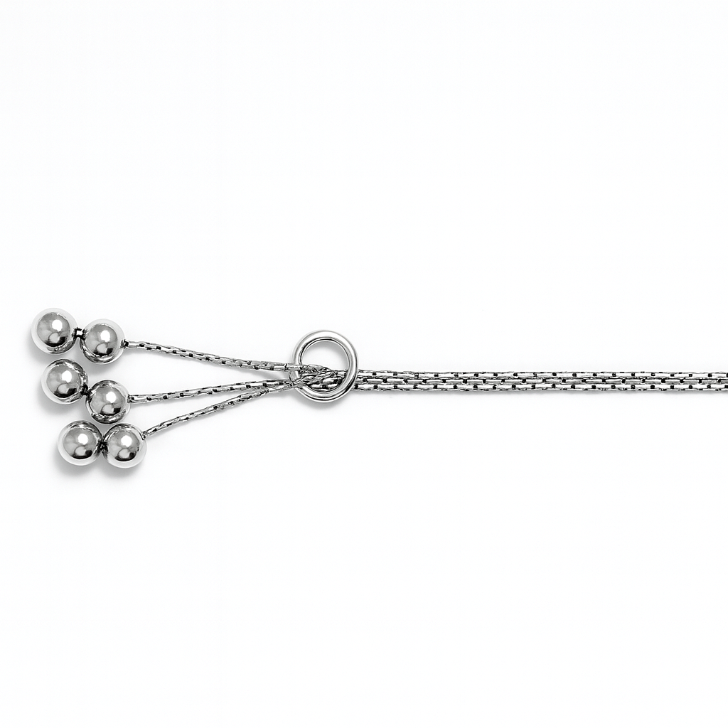 Artisan Silver Multi-Chain Bracelet with Bead Charms
