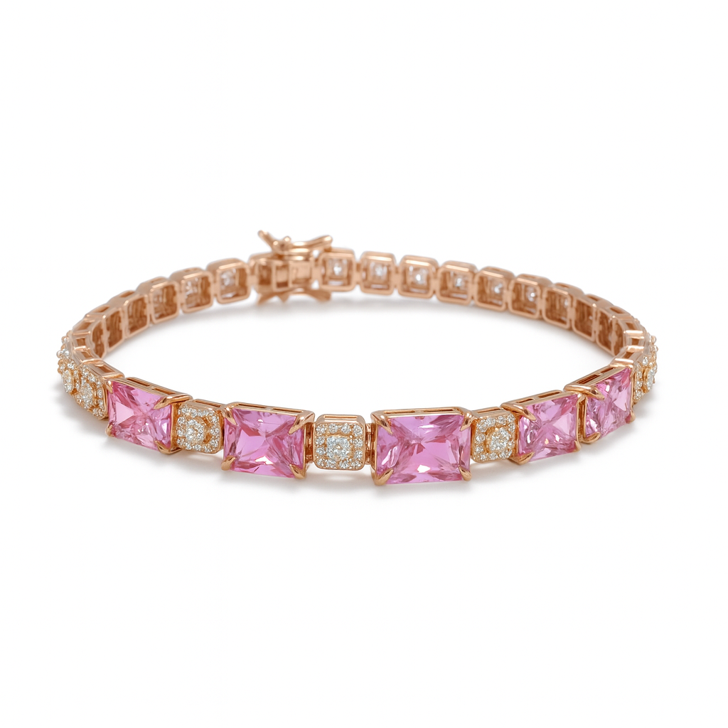 925 Sterling Silver Blush Tennis Bracelet