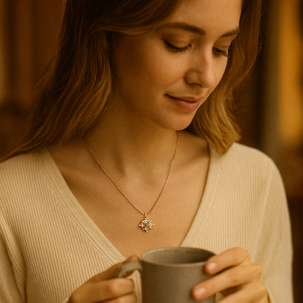 925 Sterling Silver Oval Spark Pendant Necklace