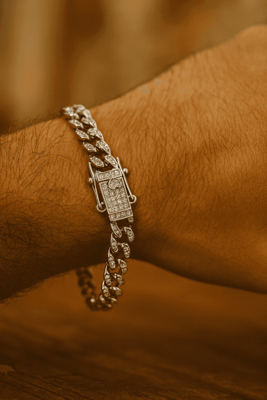 925 Sterling Silver Iced Cuban Curb Bracelet - Celestora - India - - - Bracelet for Men, Boys, Gift for Men, Brother, Boyfriend, Husband