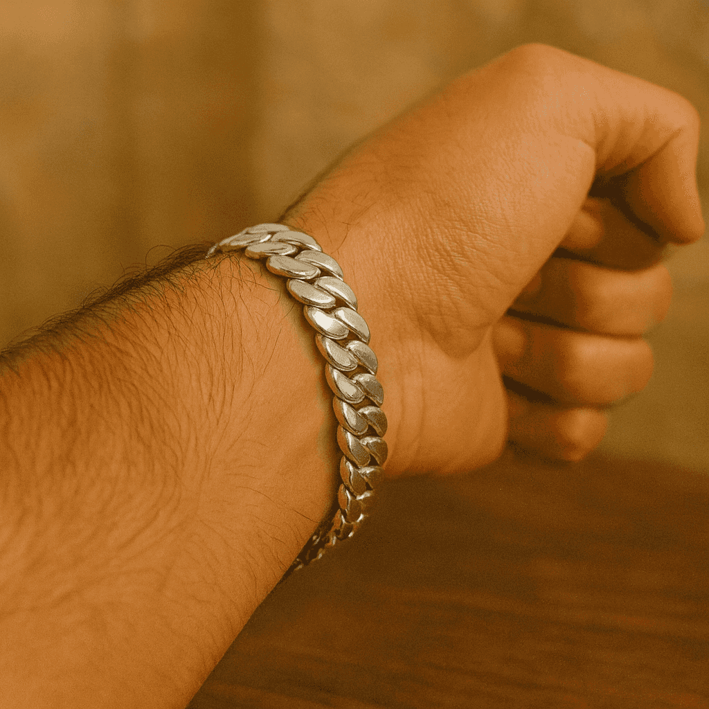 925 Sterling Silver Bulky Cuban Bracelet - Celestora - India - - - Bracelet for Men, Boys, Gift for Men, Brother, Boyfriend, Husband