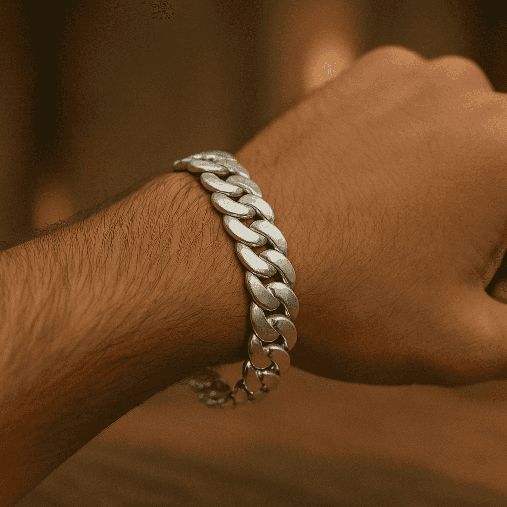 925 Sterling Silver Bulky Cuban Bracelet - Celestora - India - - - Bracelet for Men, Boys, Gift for Men, Brother, Boyfriend, Husband